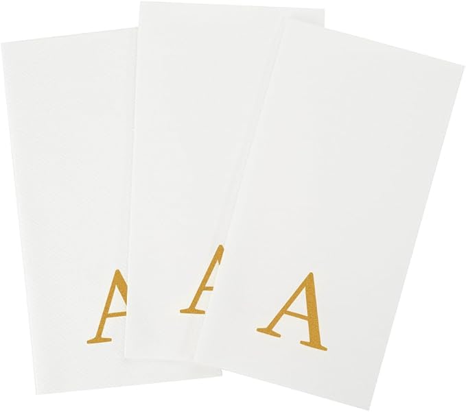 Luxenap 15.8 X 7.9 Inch Linen-Feel Guest Towels, 50 Lettered Hand Towels