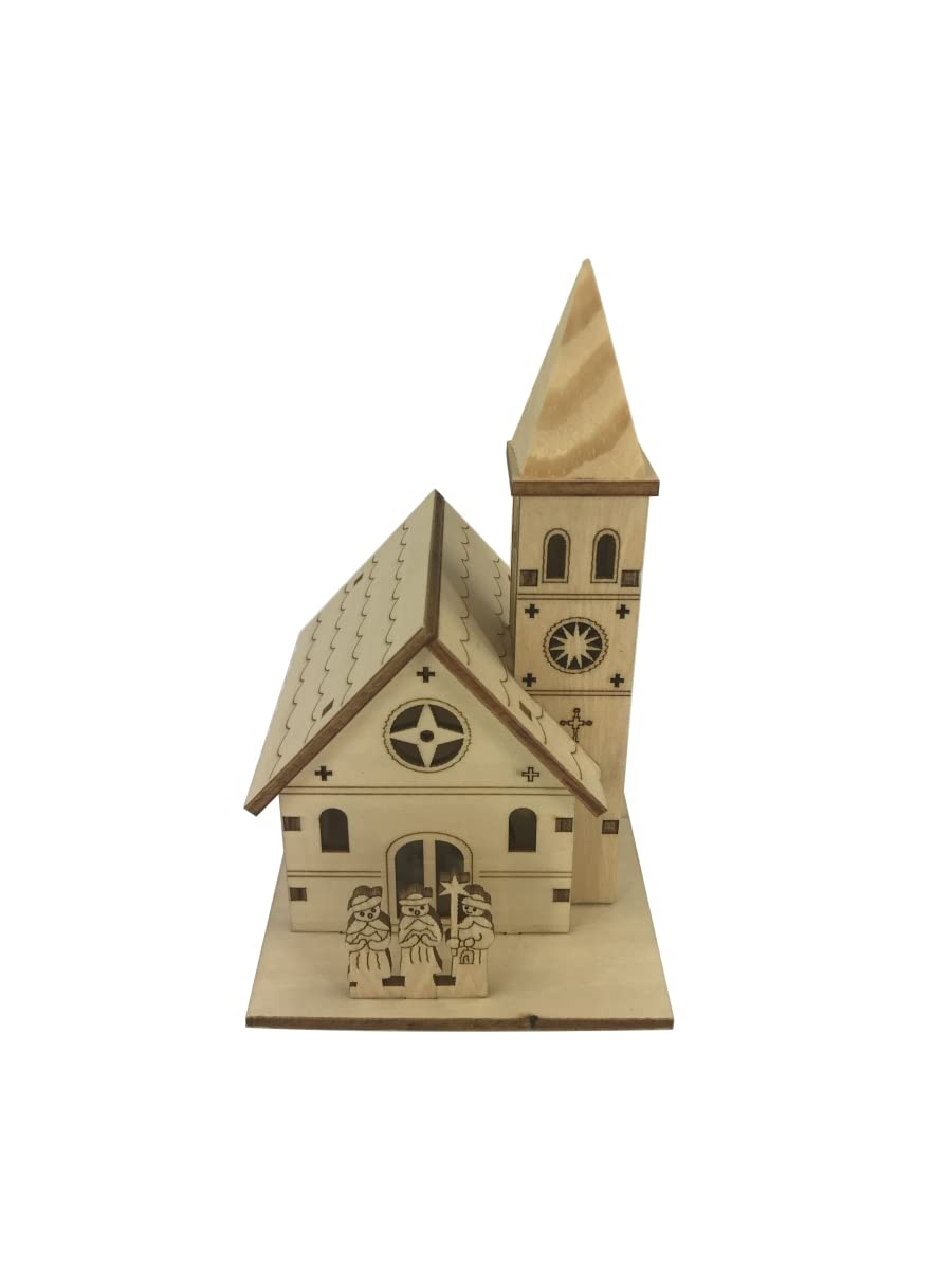 Plywood Small House with Lights Home Decor