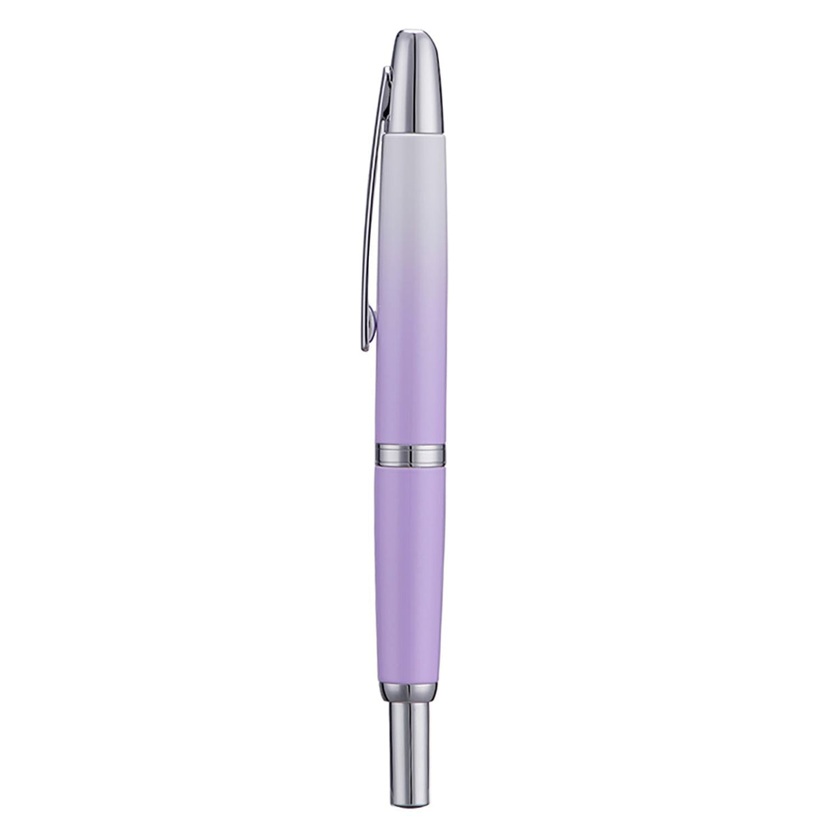 Jinhao 10 Press Fountain Pen with Box, Gradient Light Purple Retractable Extra Fine Nib with Ink Converter Set (Silver Clip)