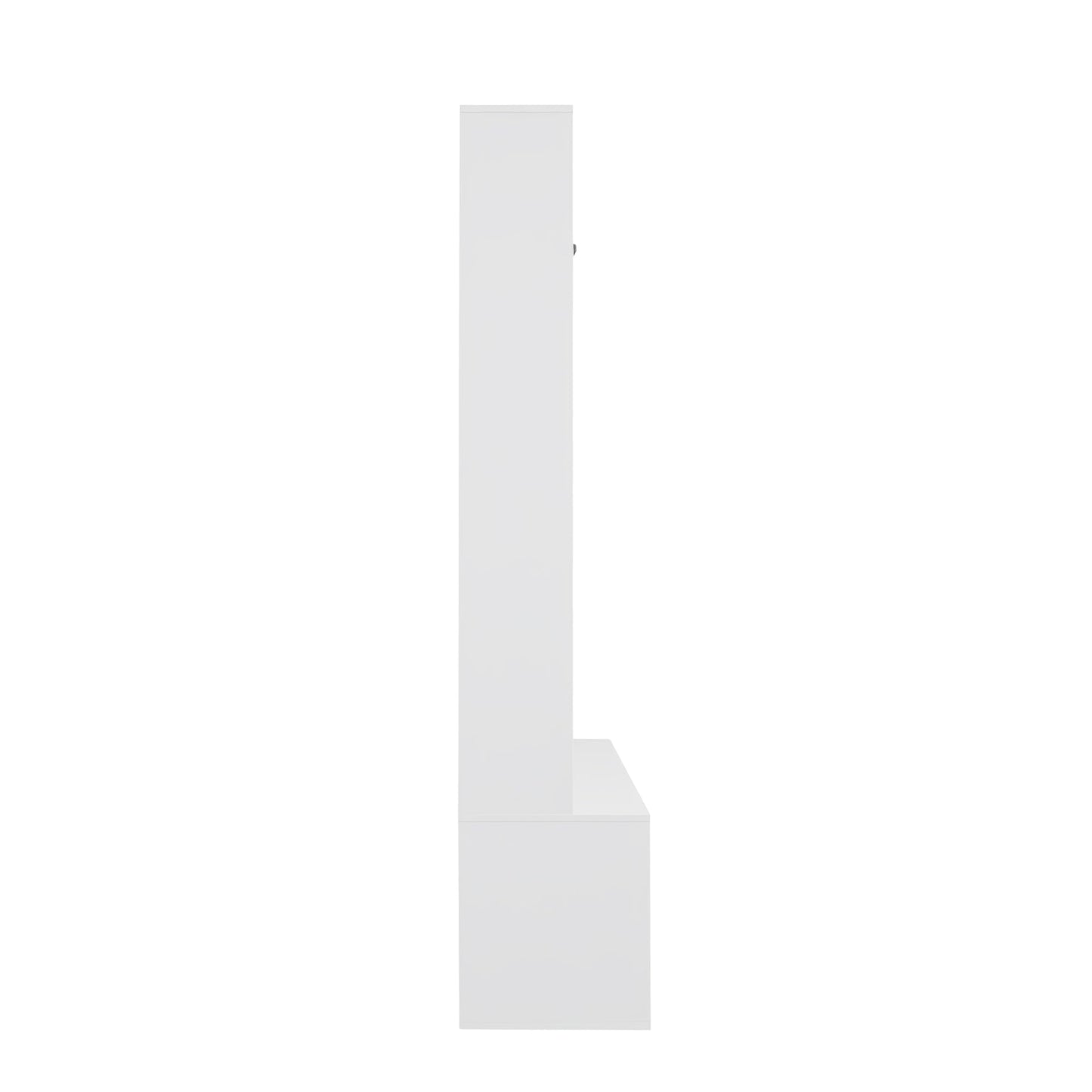 5-in-1 Hall Tree with Bench, Entryway Storage Organizer Cabinet, White