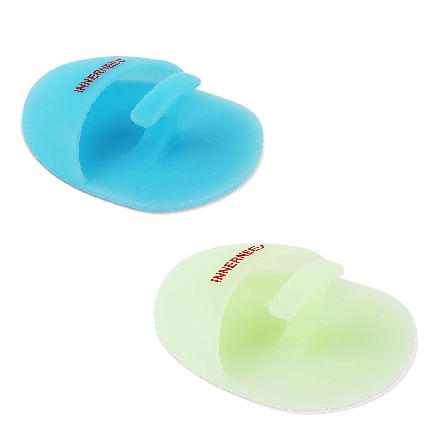 INNERNEED Super Soft Silicone Face Cleanser and Massager Brush Manual Facial Cleansing Scrubber Handheld Wash Pad for Sensitive, Delicate, Dry Skin (Pack of 4)
