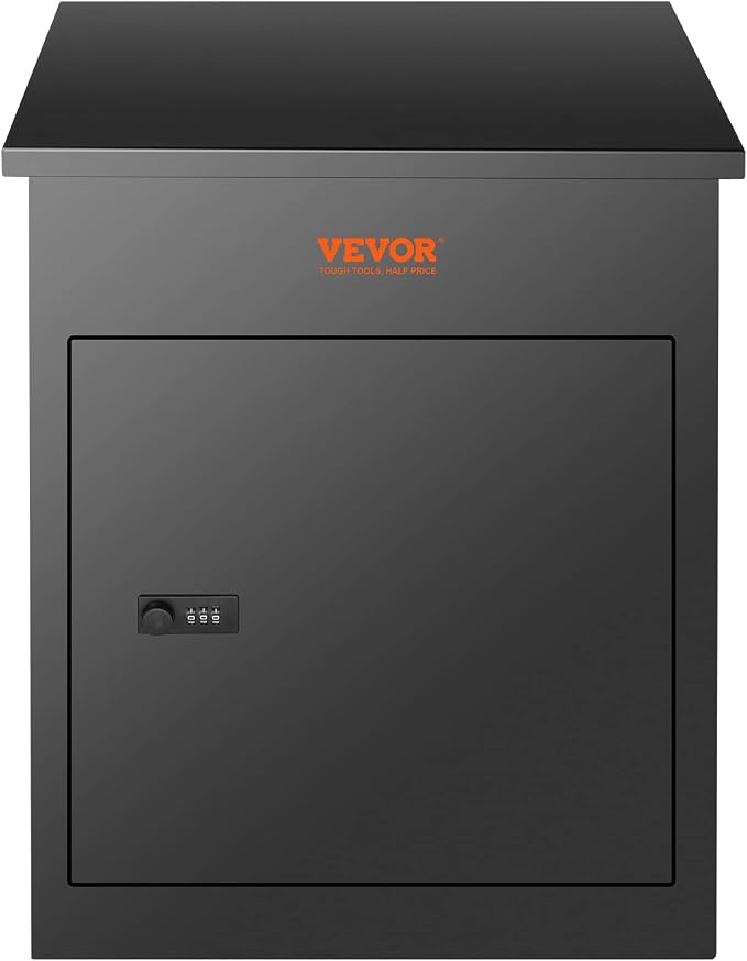 VEVOR Package Delivery Boxes for Outside, Extra Large Mailbox with Coded Lock, Galvanized Steel Wall Mounted Mailboxes 17.3"x13.8"x22.8", Anti-Theft Baffle, IPX3 Waterproof for Porch, Curbside