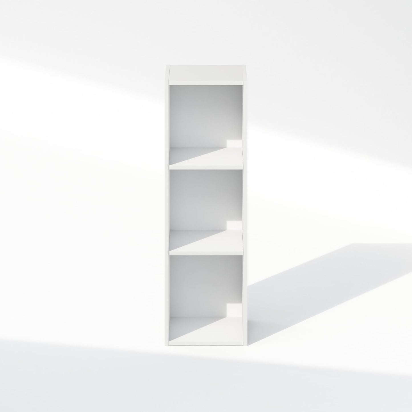 Furinno Reed 3-Tier Closet Organizers and Storage, Closet Organizer, Open Shelf Closet Storage, for Wardrobe, Bedroom, Living Room, 10-Inch Width, White