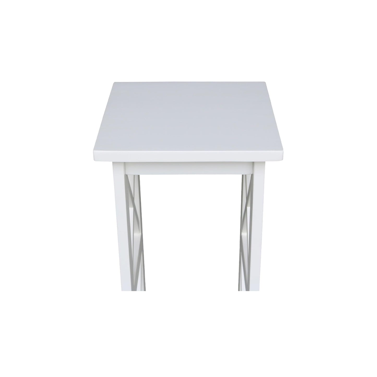IC International Concepts, 30" X-Sided Plant Stand , Solid Wood, Real Parawood, 12" W x 12" D x 30" H, Easy Assembly, Snow White