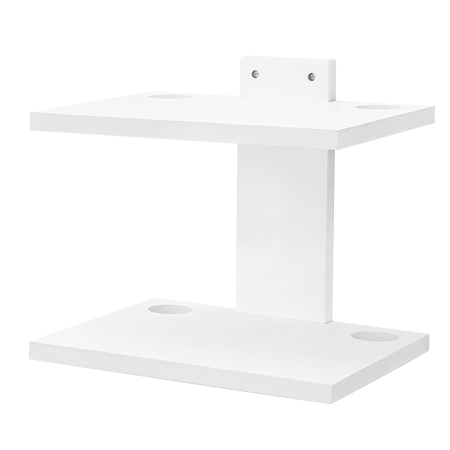 NIUBEST Floating Projector Wall Mount TV Shelf,Wooden Wall Mounted Under TV Floating Shelf for Projector, PS5, DVD Player,Game Console, Cable Box,2Tiers(White)