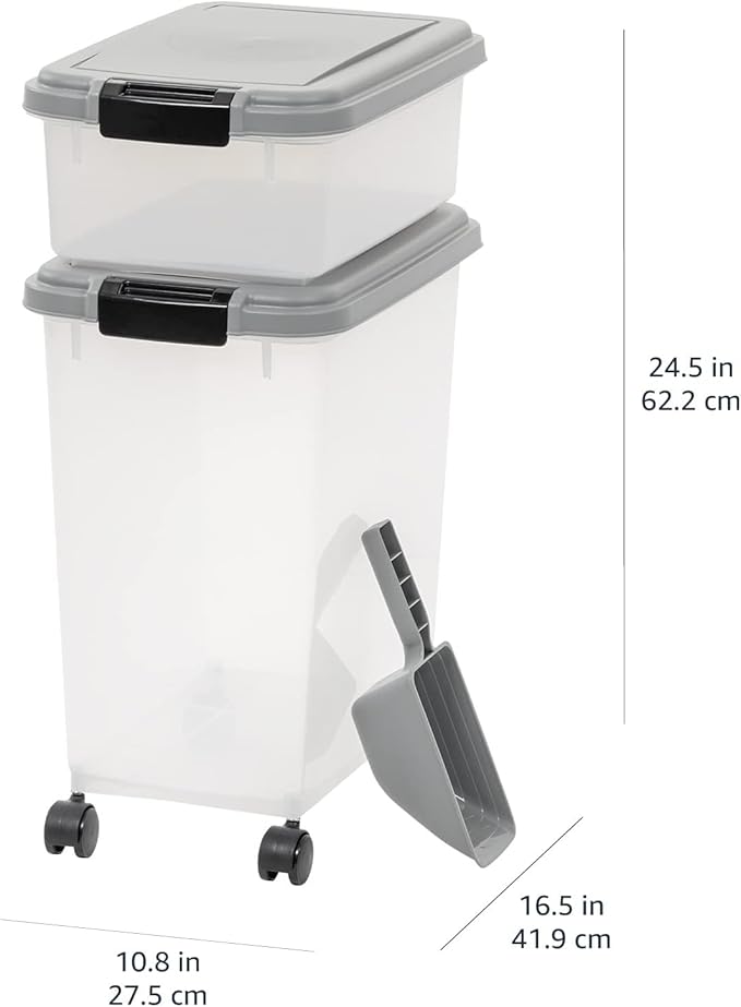 Amazon Basics 3-Piece Airtight Pet Food Storage Container Combo