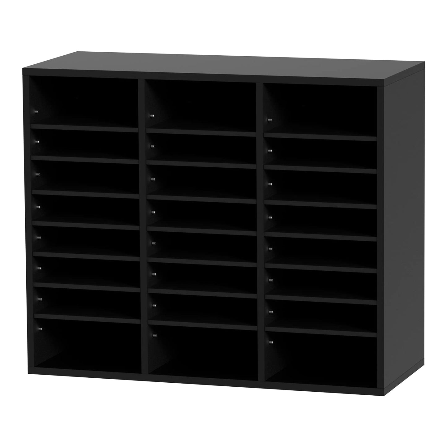 VEVOR Literature Organizers, 24 Compartments Office Mailbox with Adjustable Shelves, Wood Literature Sorter 29x12x24.4 inches for Office, Home, Classroom, Mailrooms Organization, EPA Certified Black