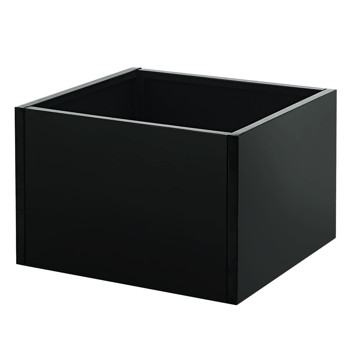 Garvee Square Metal Planter Box with Drainage Holes, 18"X18"X12" Heavy Duty Black Steel Outdoor Planter & Raised Garden Bed, Snap-on Assembly for Patio, Balcony, Garden