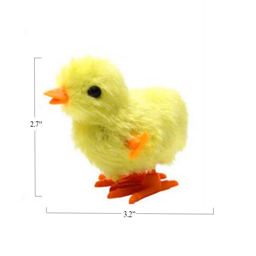 3 otters 12PCS Wind Up Toys, Wind-Up Jumping Cute Chicken Plush Chicks Toy for Kids Goodie Bags Treasure Chest Party Favors Gifts