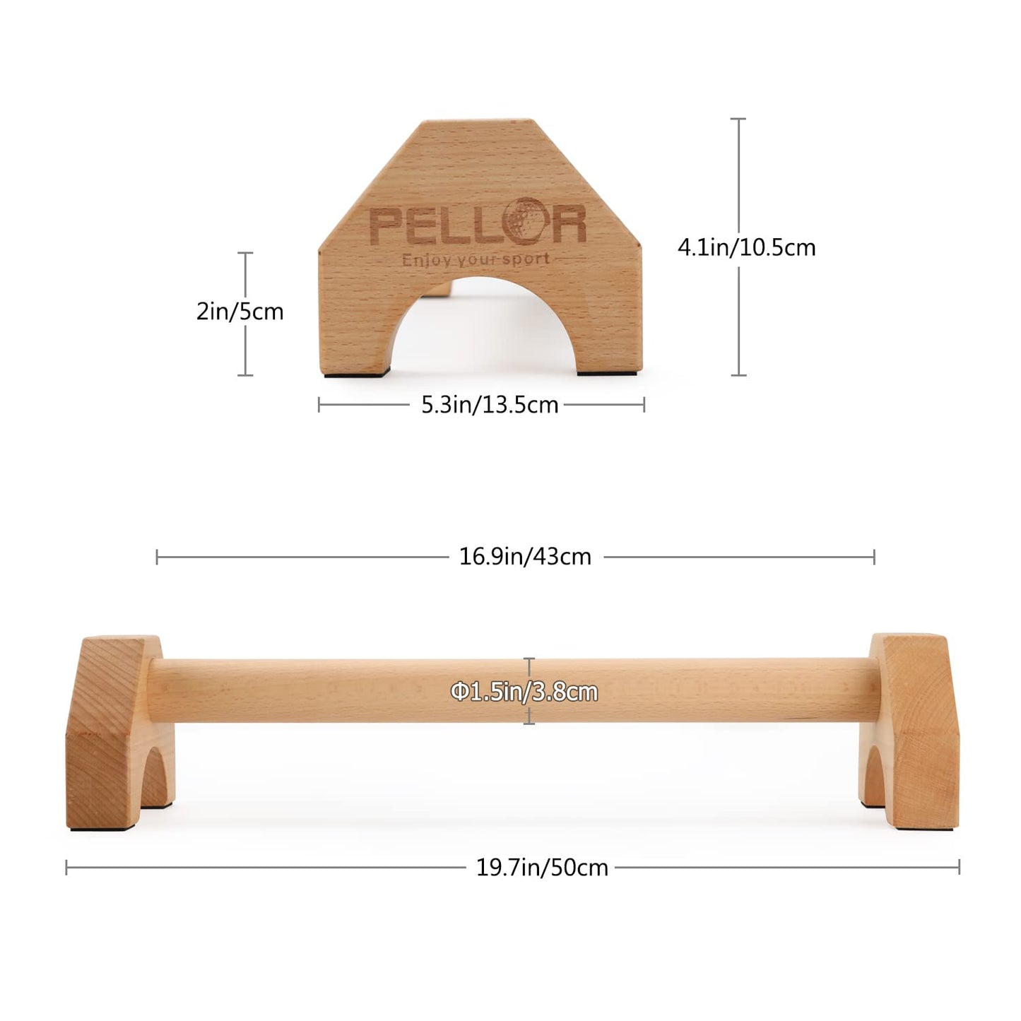 PELLOR Push Up Board, Pushup Stands with Sports Wristbands Wood Parallette Push Up Bar Portable Fitness Gym Gear Equipment with Anti-Slid Mat Workout Push Up Stand Exercise Women Men