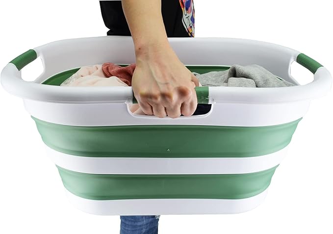 SAMMART 40L Collapsible Plastic Laundry Basket