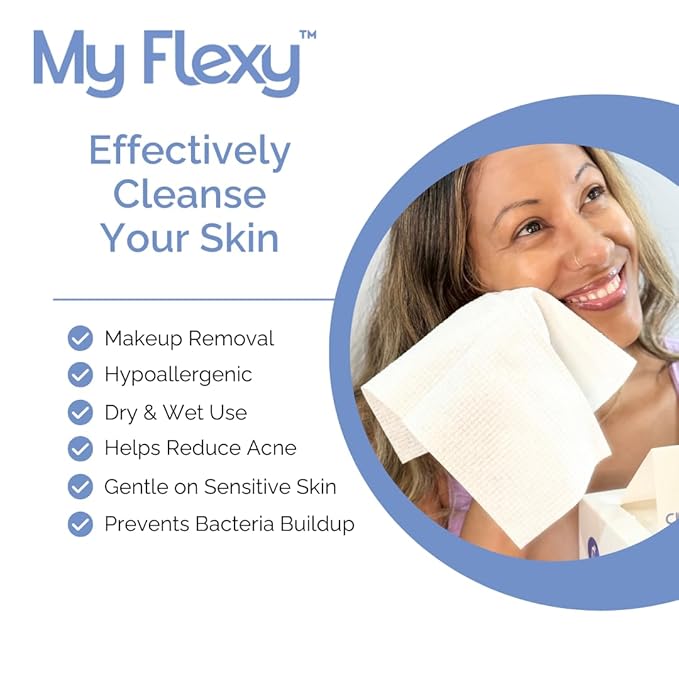 Disposable Face Towels XL for Skin Care & Makeup Removal – 100% Biodegradable