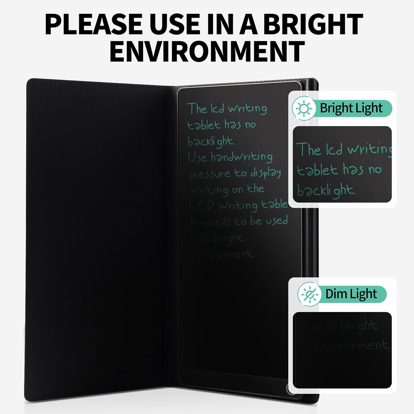 LCD Writing Tablet for Adult: Mini 6.5 Inch Full Screen Digital Notepad with Hall Switch and Tablet Case Reusable Writing Pad Portable Use for Office Study Teaching