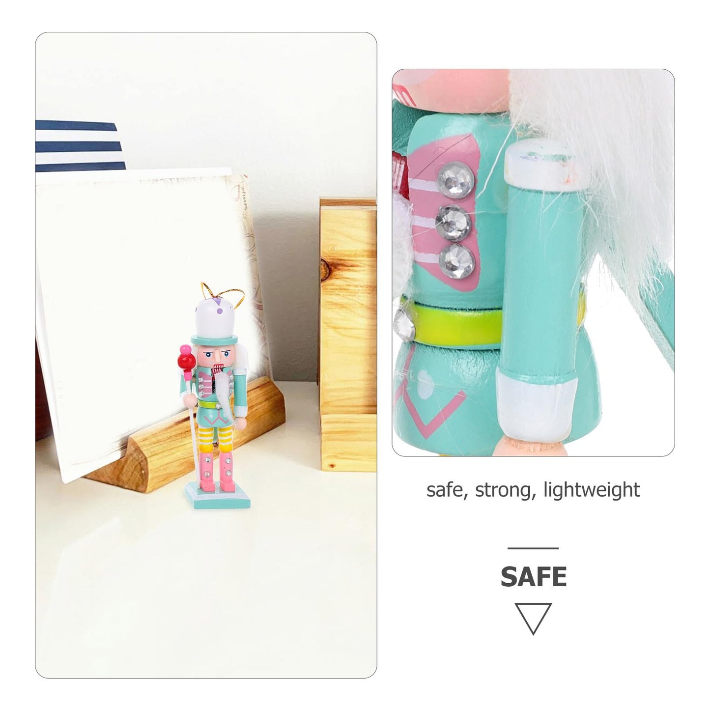 Homoyoyo 4.72Inch Candy Wooden Soldier Nutcracker 4pcs Nutcracker Christmas Decor Figurines Pastel Nutcracker Decor Christmas Nutcrackers Ornaments Set for Christmas Tree Party Supply