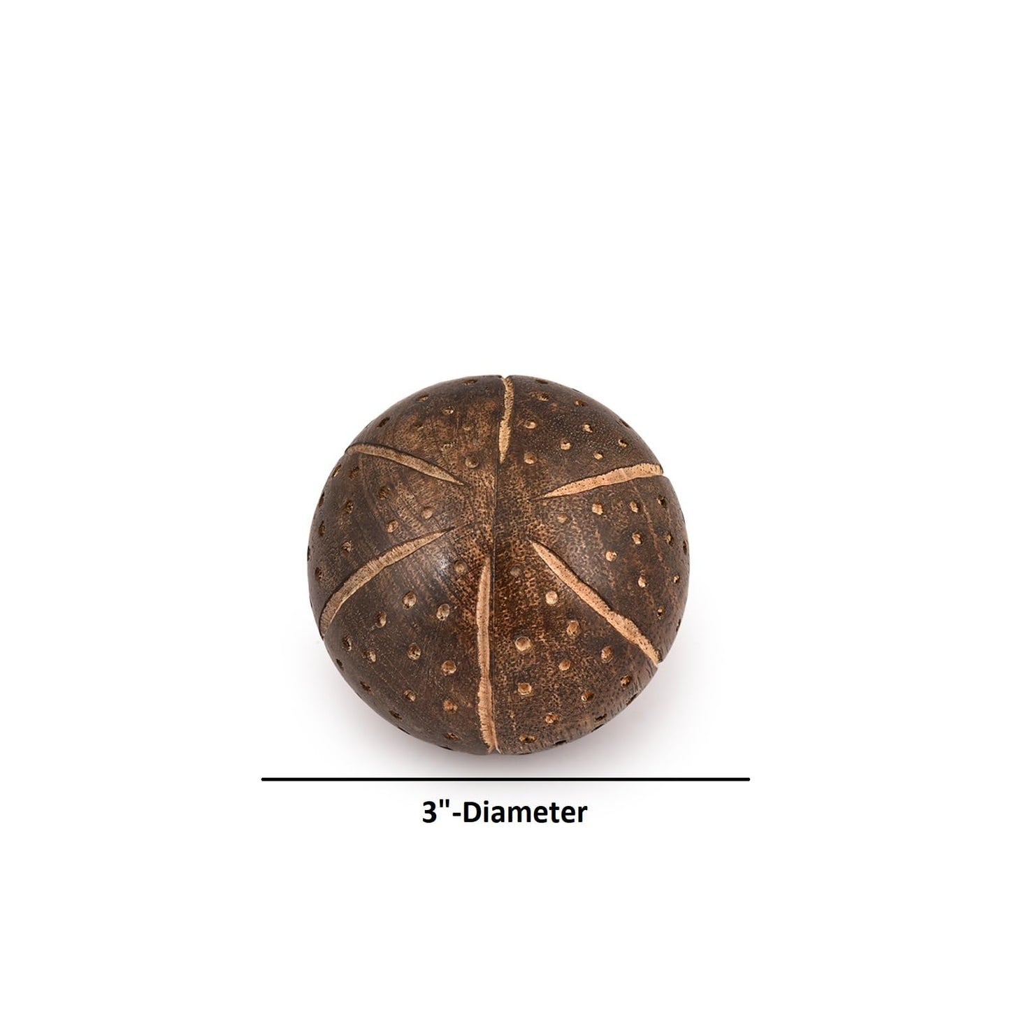 Kaizen Casa Decorative Balls Mango Wood Set of 3 for Home Decor Modern Decorative Balls for Living Room, Bedroom (3" x 3" x 3"), (Set of 3)