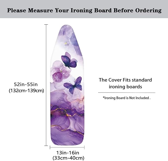 Purple Butterfly Ironing Board Cover Marble Iron Board Cover Protector Novelty