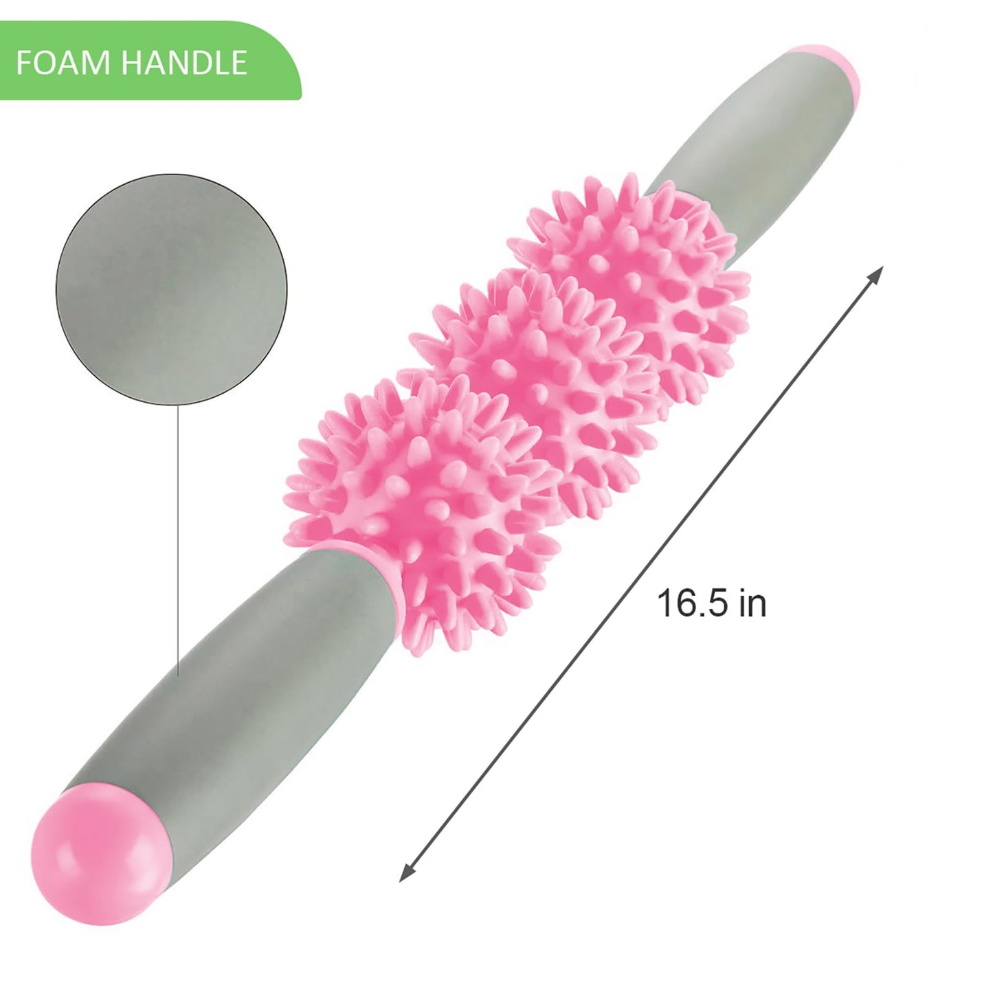 Coolife Fascia Muscle Roller - Cellulite Massager - Fascia Roller for Cellulite and Sore Muscles - Neck, Leg, Back, Body Deep Tissue Massage Stick Tools - 3 Balls Size Version