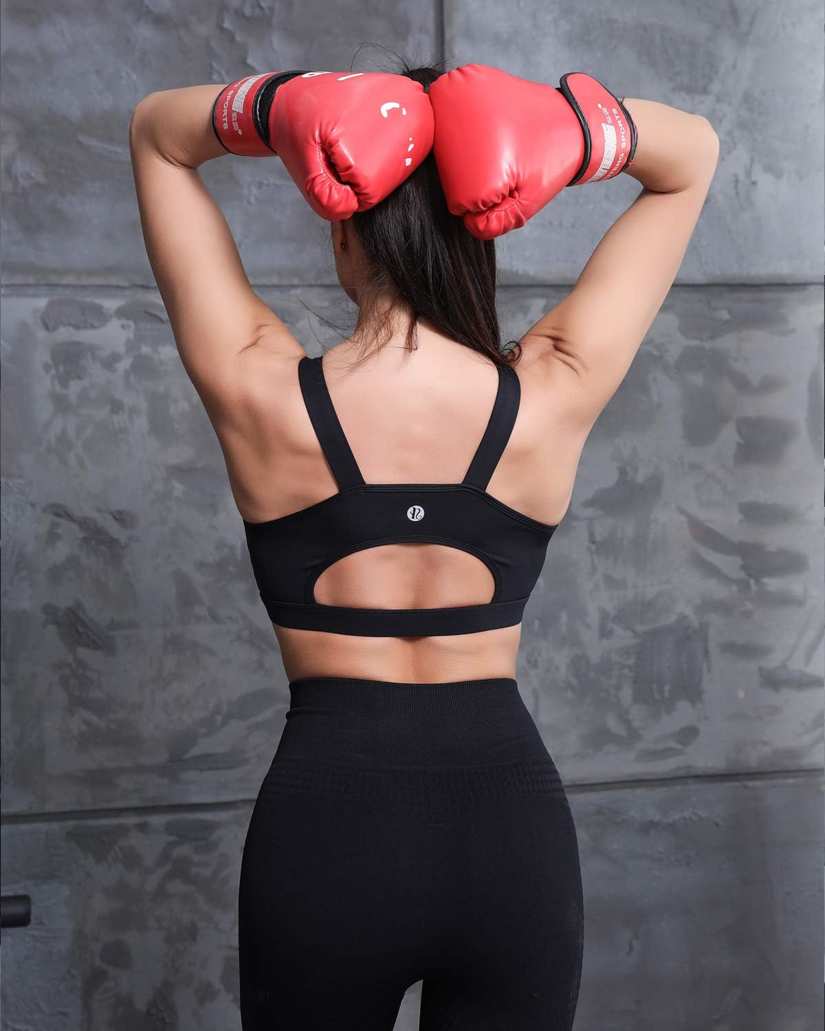 RUNNING GIRL High Impact Sports Bras for Women,Racerback Running Bra Yoga Workout Crop Tank Tops Longline Sports Bra Push up