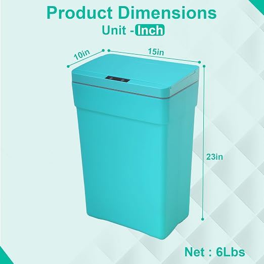 BestOffice 13 Gallon Trash Can Automatic Kitchen Trash Can Touch Free High-Capacity Garbage Can with Lid for Bedroom Bathroom Home Office 50 Liter (Black, 1) (2, Blue)