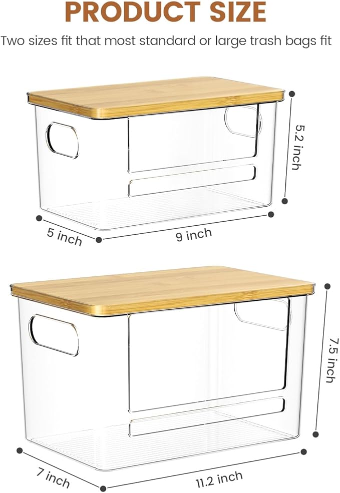 Trash Bag Dispenser 2 Pack, Stackable Trash Bag Holder