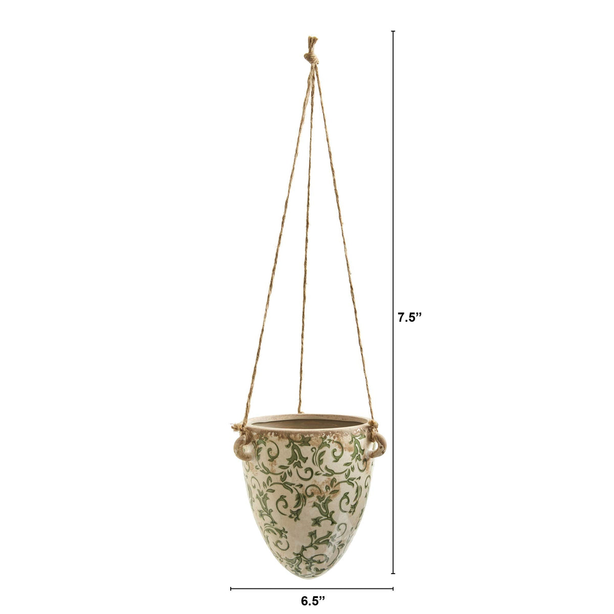 2ft. Tuscan Hanging Ceramic Scroll Planter
