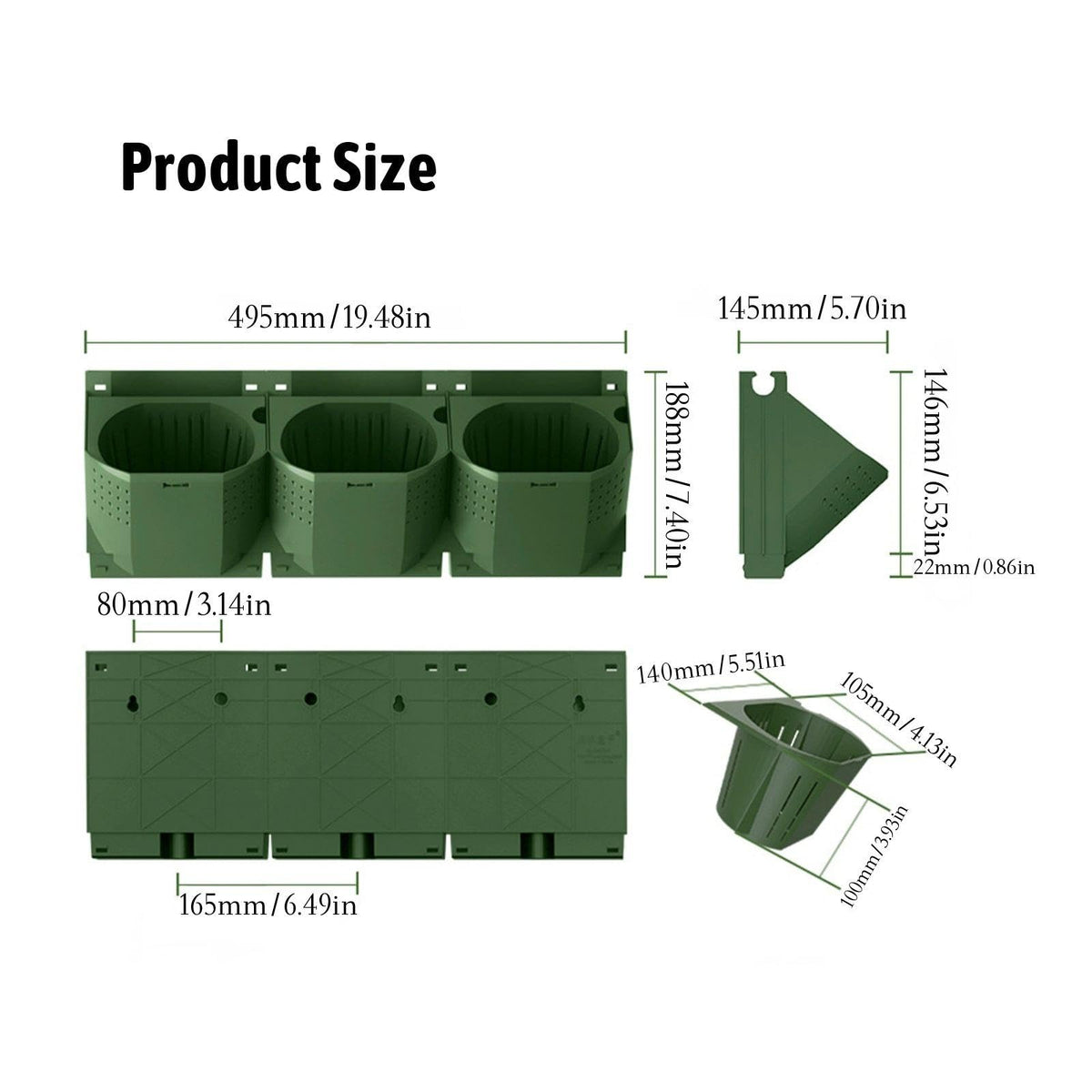 CENCESON 36 Pockets Living Wall Planter Indoor, Self Watering Wall Hanging Planters for Outdoor Plants Stackable, Cascading Vertical Planter Garden (wall Planter 36)