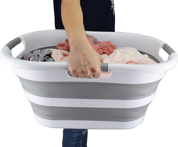 SAMMART 40L Collapsible Plastic Laundry Basket
