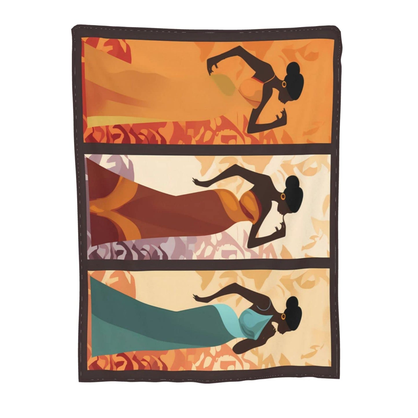 Mount Hour African American Women Black Girls Flannel Fleece Throw Blankets, Super Warm Soft Living Room Blanket All Season (50"x40")