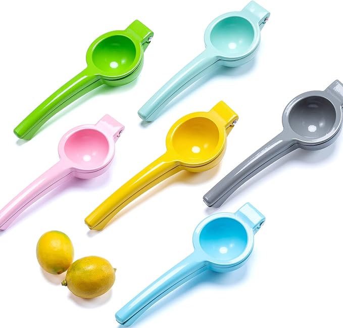 Y-ME Manual Juicer Citrus Lemon Squeezer, Fruit Juicer Lime Press Metal, Professional Hand Juicer Kitchen Tool(Pink)