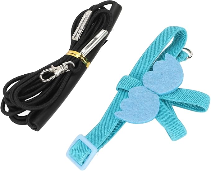 Pet Parrot Bird Harness Leash, Adjustable Parrot Nylon Leash Bird Flight Harness Vest, Bird Flying Clothes with Rope Parrot Flight Suit with Leash for Parakeets Cockatiels Conures Budgies(L)
