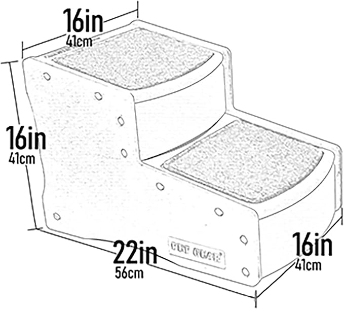 Pet Gear Easy Step II Pet Stairs, Willow, 2 Step | For Cats/Dogs up to 150 Pounds, Portable, Removable Washable Carpet Tread, No Tools Required