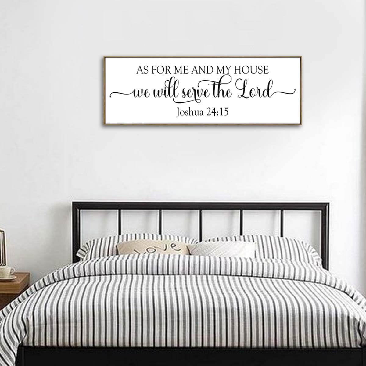 Inspirational Home Sign Canvas Art for Farmhouse Decor - Rustic Living Room Wall Art (Brown Wooden Frame/ 43x15inch)