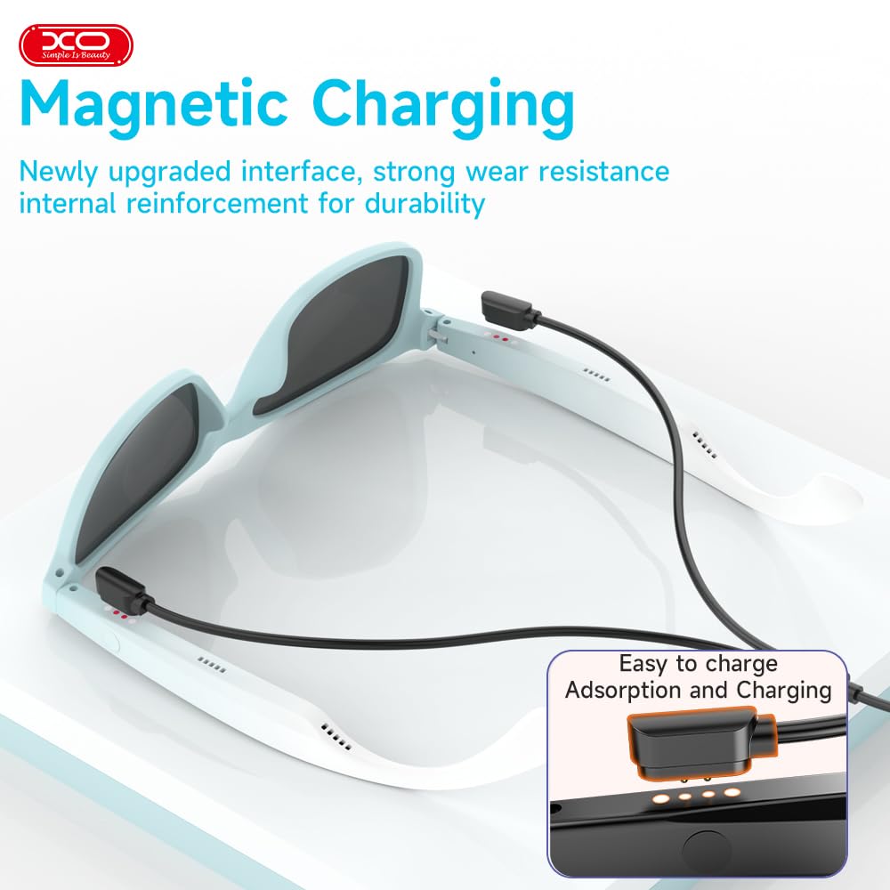 Smart Bluetooth Glasses,Built-in Mic & Speakers,Smart Wireless Headphone Sunglasses for Men and Women,Athletic/Outdoor UV Protection and Voice Control,Unisex(Black)