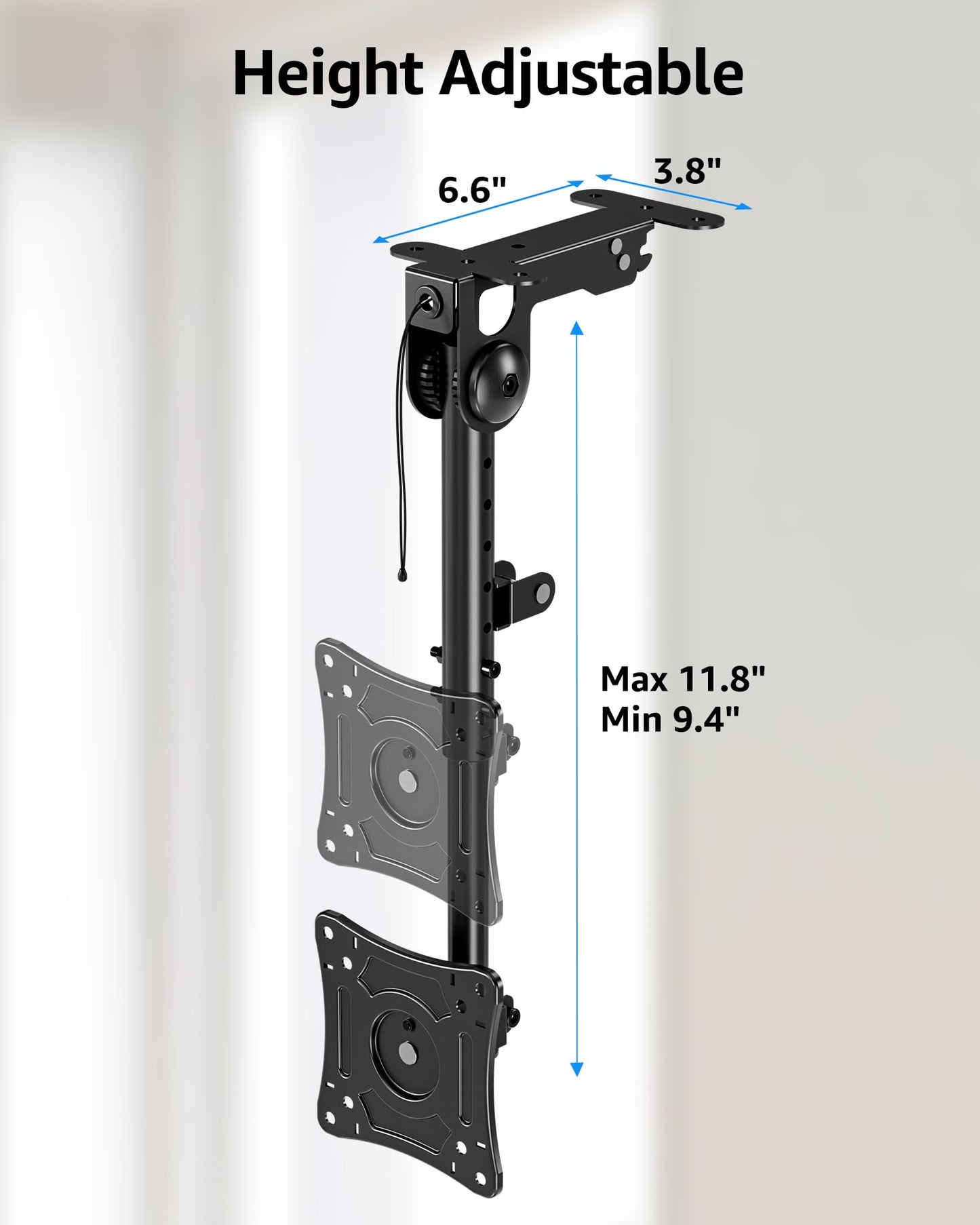 MOUNTUP Ceiling Monitor Mount for 13-32'', Max 22lbs Sceen, Flip Down Computer Monitor Mount, Folding Ceiling Mount with Full Motion Tilt Swivel Rotation, for Garage, Workshop, Sloped & Flat Ceilings