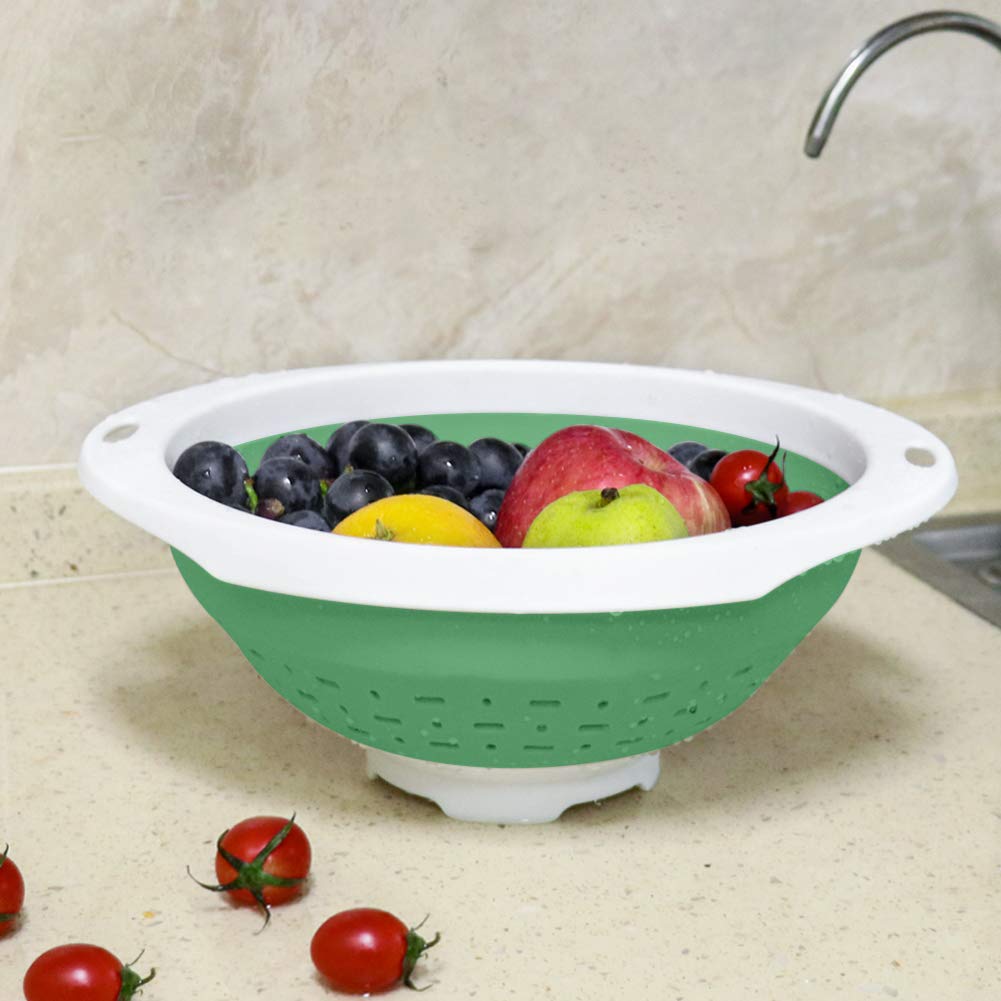 QiMH Collapsible Colander and Strainer, 5 Quart(1.25 gal), Heavey Duty Kitchen Drainer Basket for Pasta, Veggies and Fruits, New Home Apartment Essentials