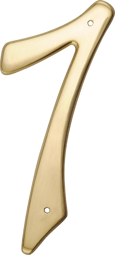 HIllman 847049 4-Inch Nail-On Traditional Solid Brass House Number 7