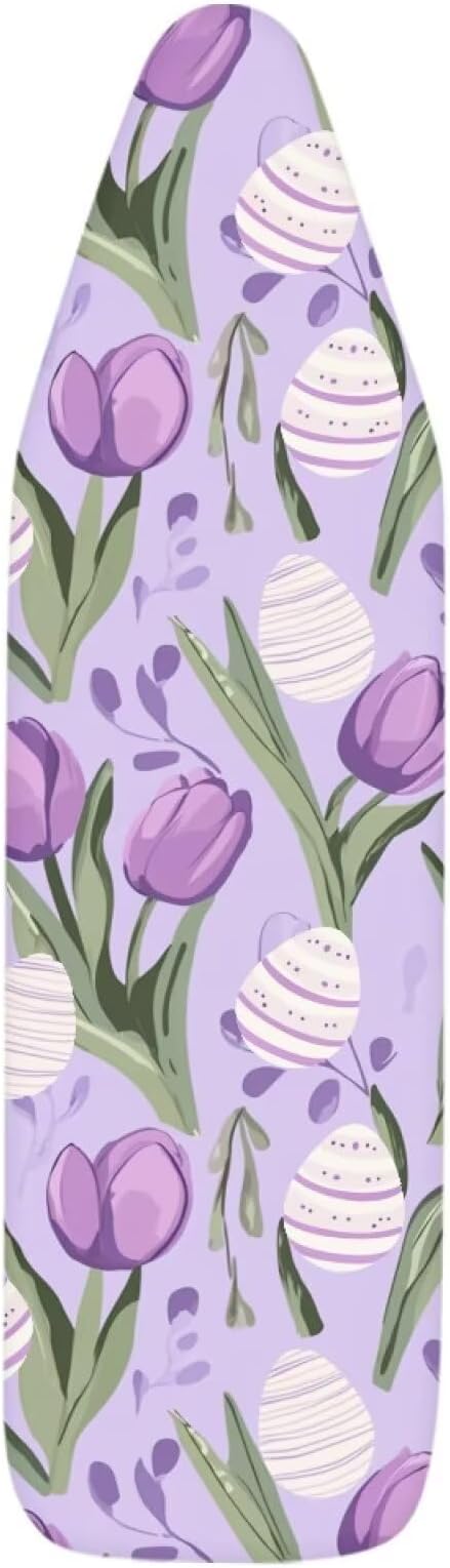 Purple Tulips Ironing Board Cover and Pad Elastic Edge Universal Washable