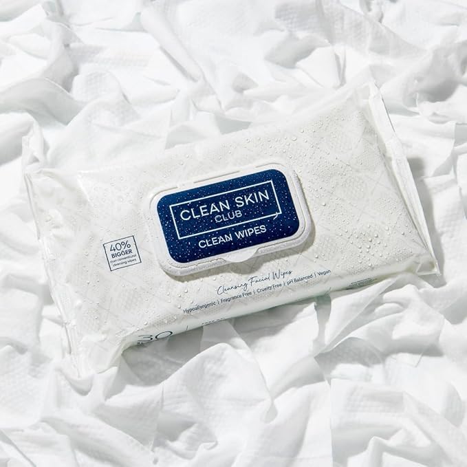 Clean Skin Club XL Premium Face Wipes, Extra Moist Makeup Removing Towelettes