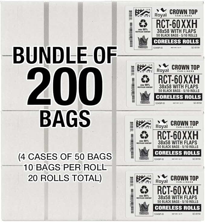 Aluf Plastics 55 Gallon Trash Bags Heavy Duty