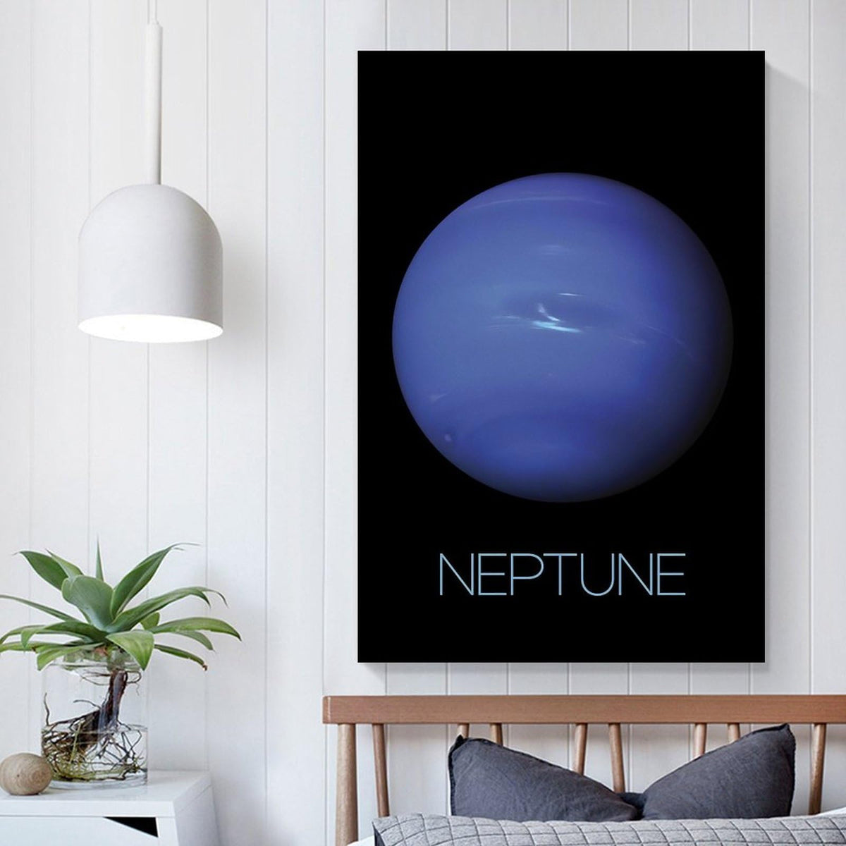 XIAOLOUTINYU Solar System Canvas Wall Art - Neptune Planet Space Poster for Kids Room Bedroom Classroom, STEM Educational Astronomy Decor, Science Gift for Boys Girls Teens, 16x24 Inch Unframed