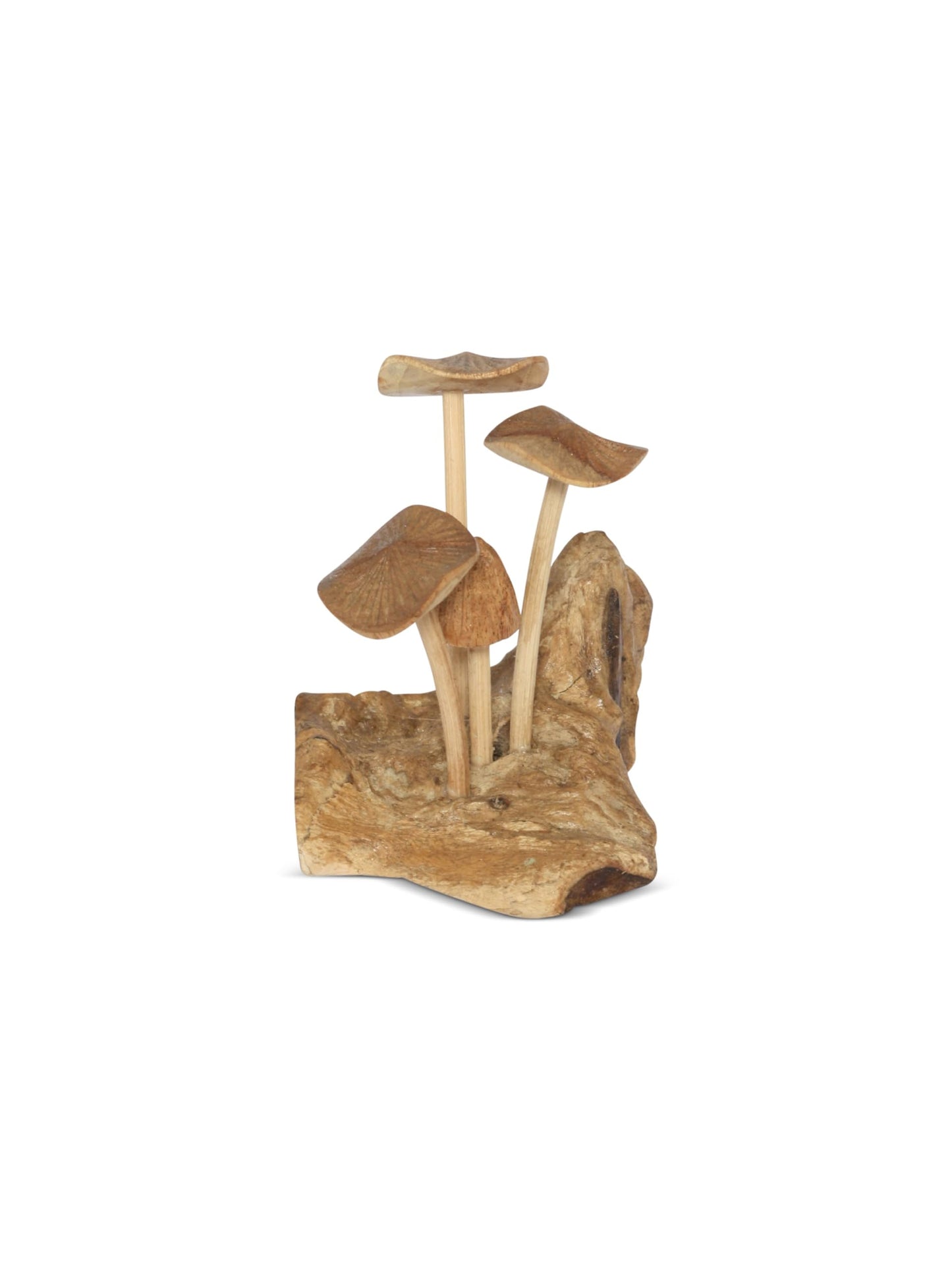 G6 Collection 4" Mini Wooden Mushroom Cluster Figurine (3.5" Wide)
