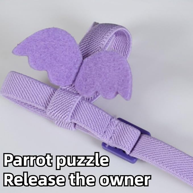 Pet Parrot Bird Harness and Leash, Adjustable Training Design Anti-Bite, Bird Nylon Rope with Cute Wing and Colorful Leash for Parrots Lovebird Cockatiel Conure Budgie (Pink with 157.4inch Leash,S)