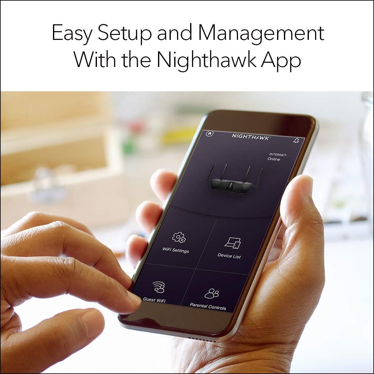 NETGEAR Nighthawk 5-Stream AX5 WiFi 6 Router (RAX43) AX4200 Wireless Speed (Up to 4.2 Gbps) | 2,000 sq. ft. Coverage (Renewed)