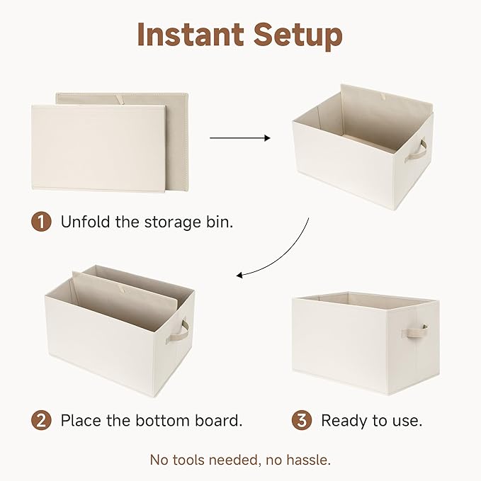 StorageWorks Fabric Closet Organizers and Storage Bin, Foldable Shelf Baskets