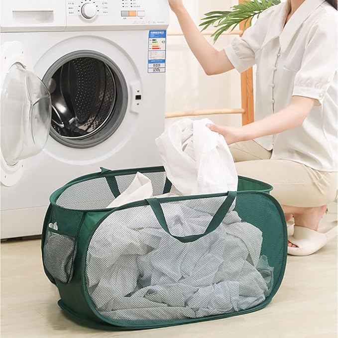 4 Pcs Collapsible Laundry Baskets, Opening Laundry Hamper, Foldable Laundry