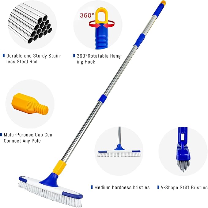 ITTAR Grout & Scrub Brush Combo, Floor Scrubber