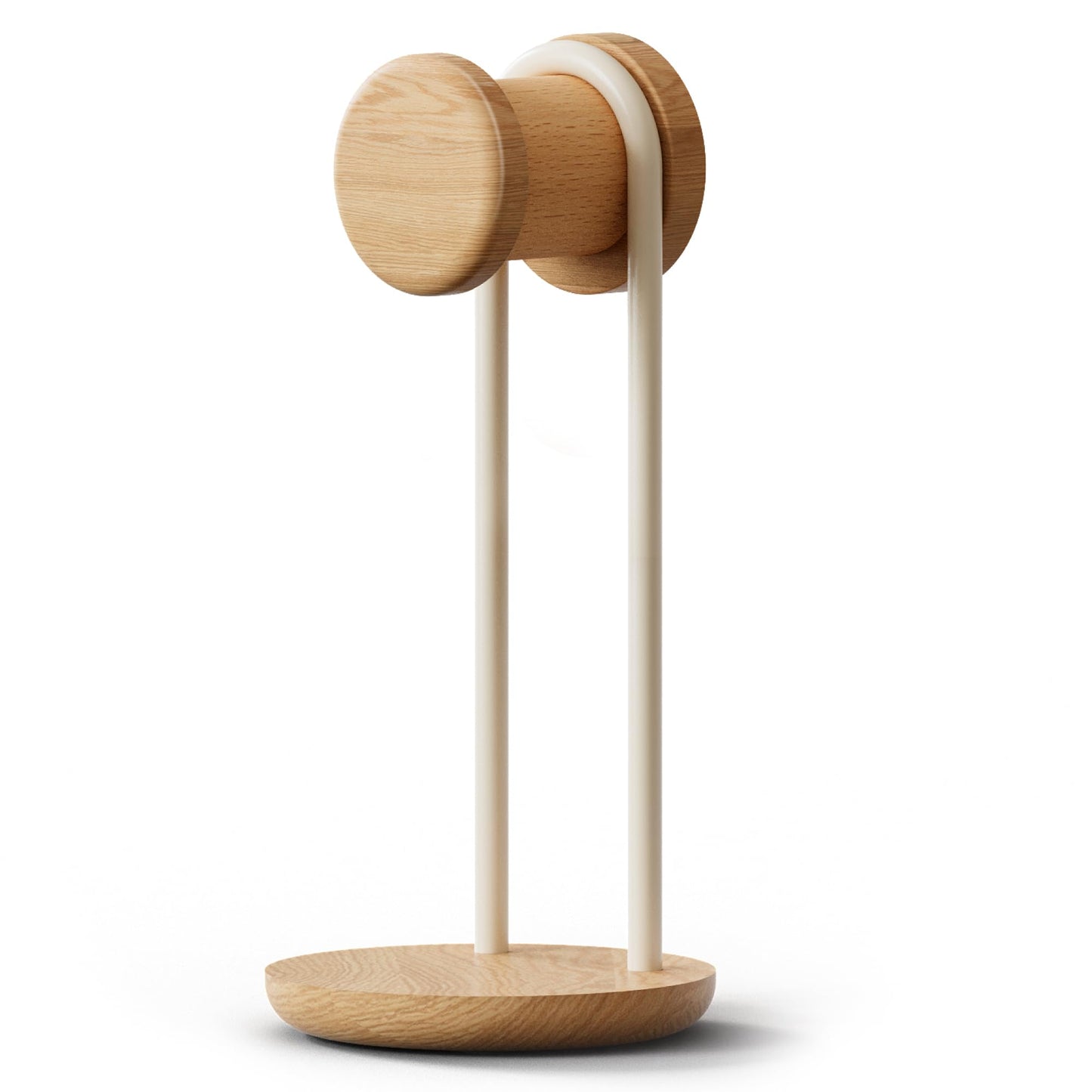 Fenge 11.3" Tall Headphone Stand for Desk, Nature Wood & Metal Headphone Holder with Storage Base, Desktop Headset Stand for Gaming Universal Headphones, Oak