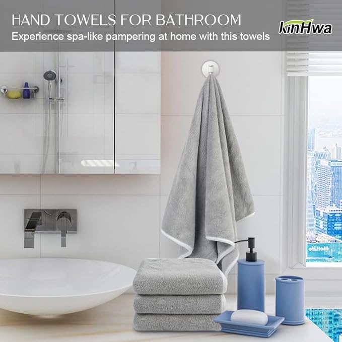 KinHwa Microfiber Hand Towels Ultra Soft Hand Towels