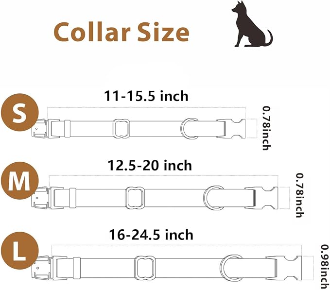 Silicone Dog Collar and Leash Set, Waterproof & Odor-Proof Puppy Collar for Small Dogs, Soft Flexible Leather-Look Dog Collars, Durable Thick Adjustable Pet Collar (Green, Large (16-24.5" Neck))