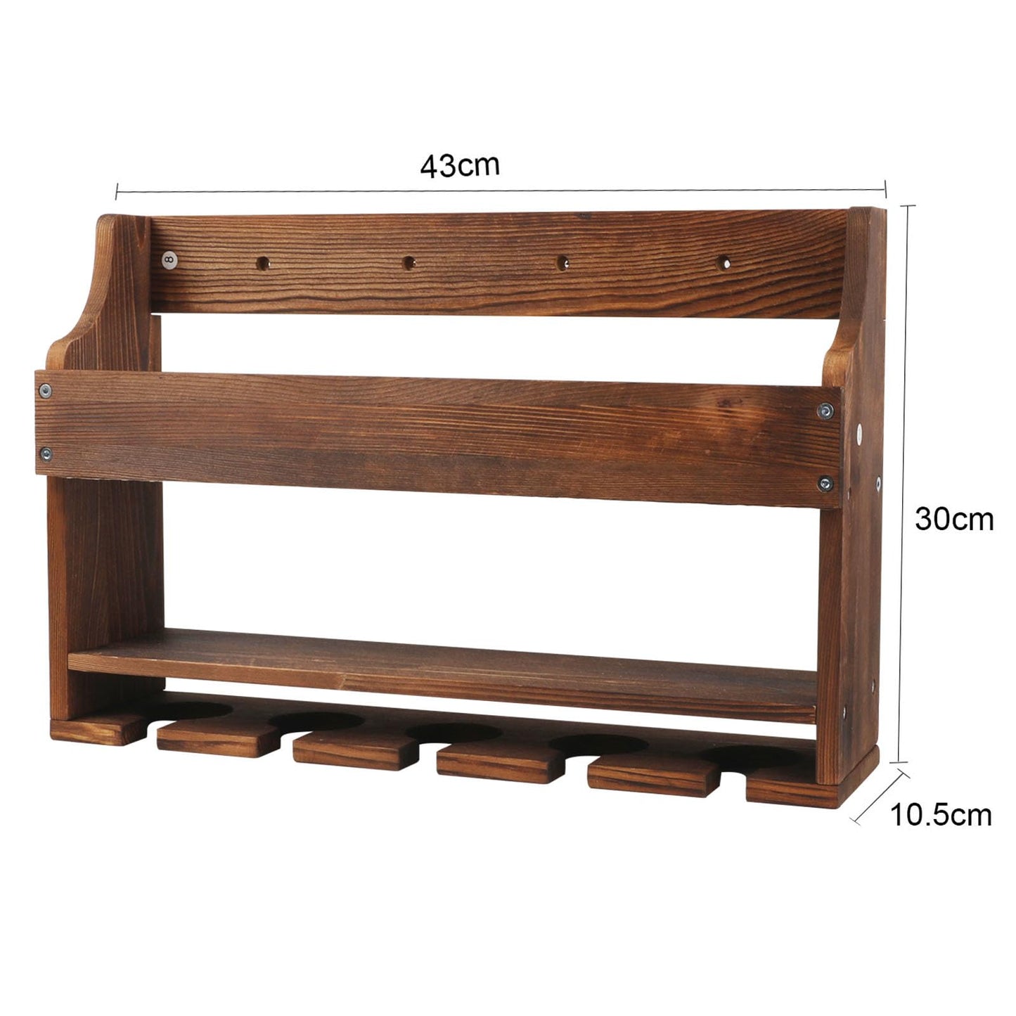 TIRYIUOU 2 Pack Wooden Wine Rack Wall Mounted with LED Light, Wall Wine Rack, Bar Liquor Shelf, Wine Glass Holder Wall Mounted, Floating Bar Shelves for Kitchen, Dining Room, Home Bar